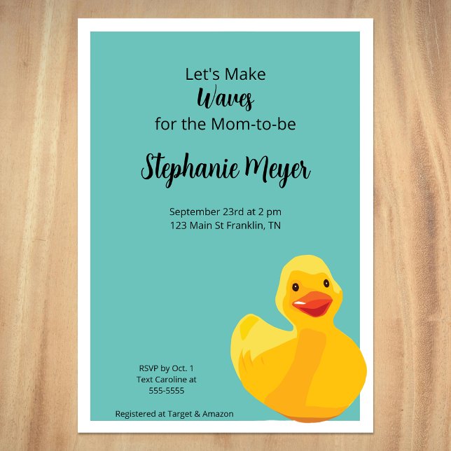 Rubber Duck Baby Shower Invitation (Creator Uploaded)