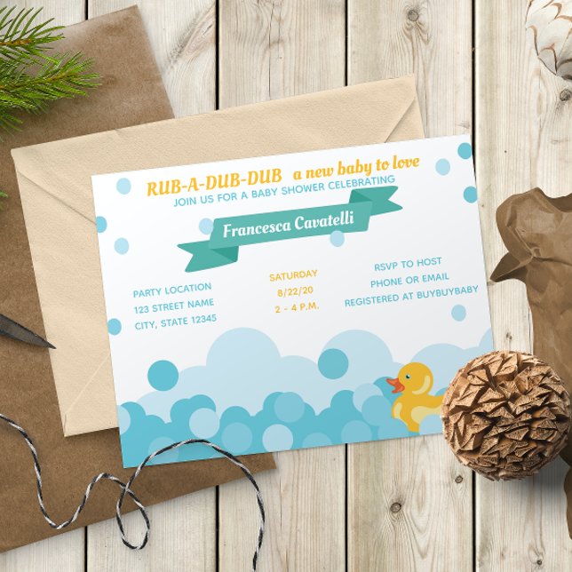 Rubber Duck Baby Shower Invitation (Creator Uploaded)