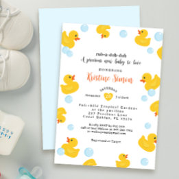 Rubber Duck Baby Shower Invitation | Yellow Duck &