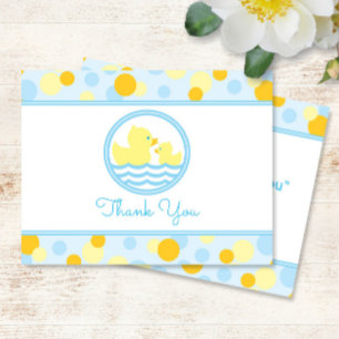 Rubber Duck Baby Shower Thank You blue and yellow
