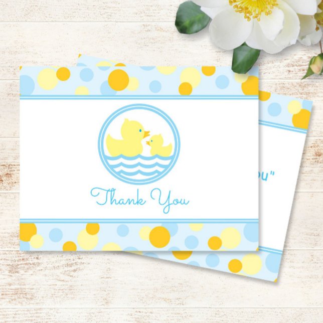 Rubber Duck Baby Shower Thank You blue and yellow (Creator Uploaded)