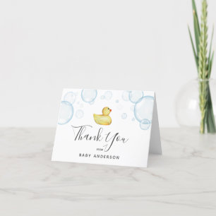 Rubber Duck Baby Shower Thank You Card