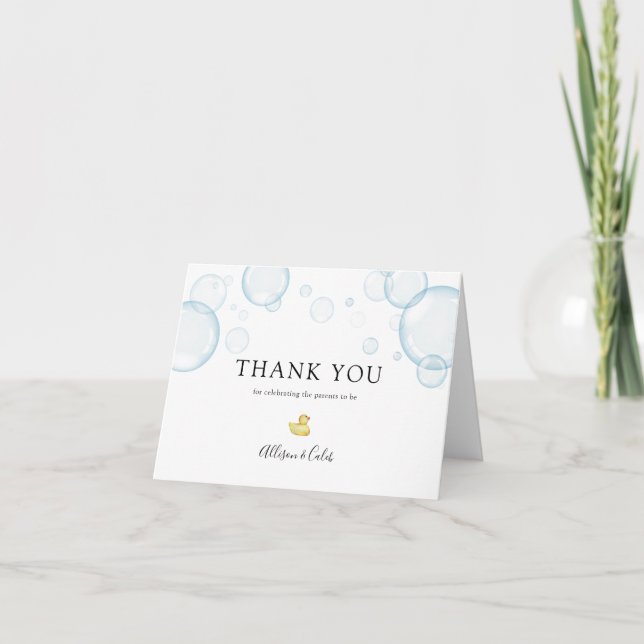Rubber Duck Baby Shower Thank You Card (Front)