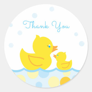 Rubber Duck Baby Shower Thank You Classic Round Sticker