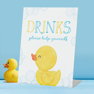 Rubber Duck Birthday or Baby Shower Drinks Party Pedestal Sign