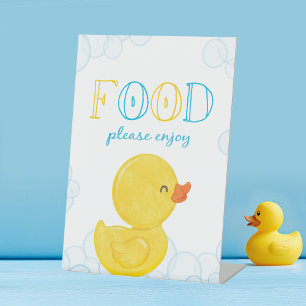 Rubber Duck Birthday or Baby Shower Food Party Pedestal Sign