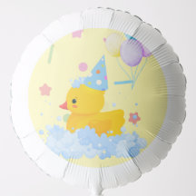 Rubber Duck Birthday with Bubbles and Confetti