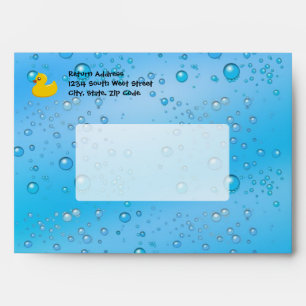 Rubber Duck Blue Bubbles Personalised Kids Envelopes