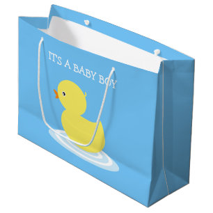 Rubber Duck Blue It's a Baby Boy Large Gift Bag