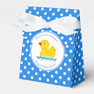 Rubber Duck Blue Polka Dot Baby Shower Favour Box