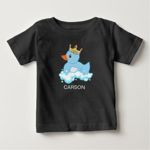 Rubber Duck (Blue) Vivid Print Personalised Baby T-Shirt