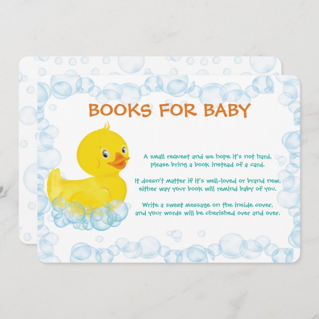 Rubber Duck Book for Baby Card (Front/Back)
