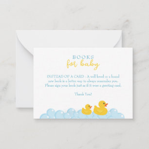 Rubber Duck Books for Baby Card   Yellow Ducky Sho