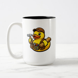 Rubber Duck Carpenter Two-Tone Coffee Mug