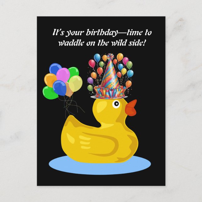 Rubber Duck cheerful  Fun and Quirky birthday Postcard (Front)