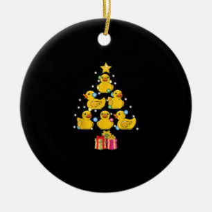 Rubber Duck Christmas Tree Duckie Quack Christmas Ceramic Ornament