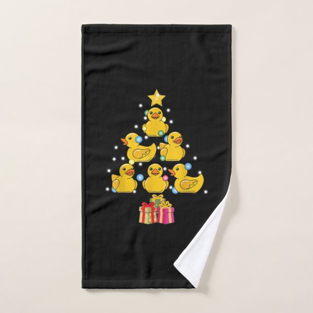 Rubber Duck Christmas Tree Duckie Quack Christmas Hand Towel (Hand Towel)