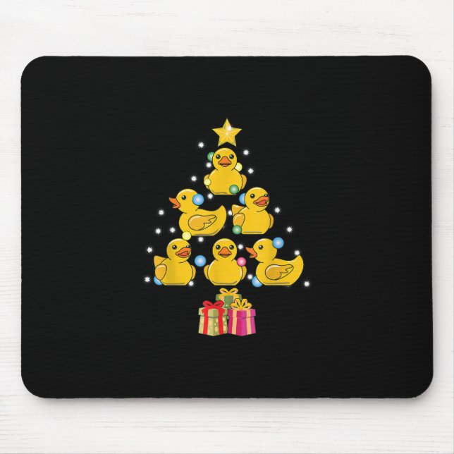 Rubber Duck Christmas Tree Duckie Quack Christmas Mouse Pad (Front)