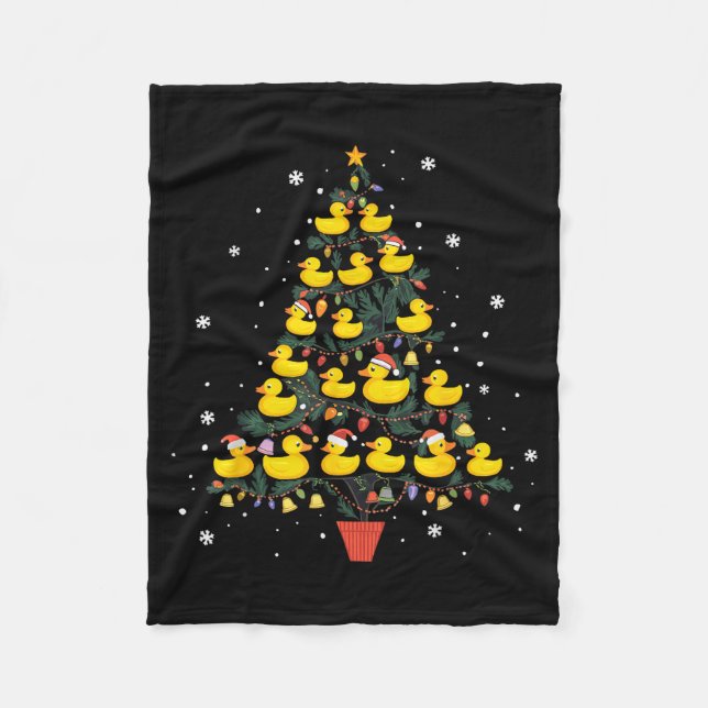 Rubber Duck Christmas Tree  Fleece Blanket (Front)