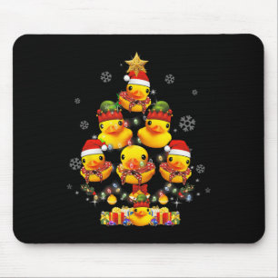 Rubber Duck Christmas Tree Xmas Light Surrounded D Mouse Pad