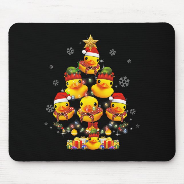 Rubber Duck Christmas Tree Xmas Light Surrounded D Mouse Pad (Front)