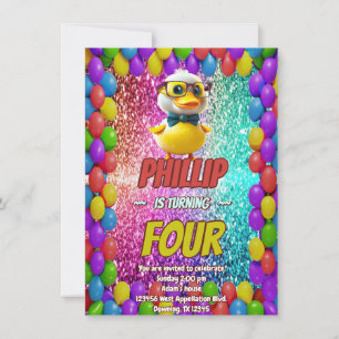 Rubber Duck custom character birthday invite