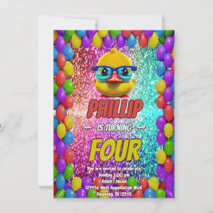 Rubber Duck custom character birthday invite