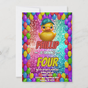 Rubber Duck custom character birthday invite