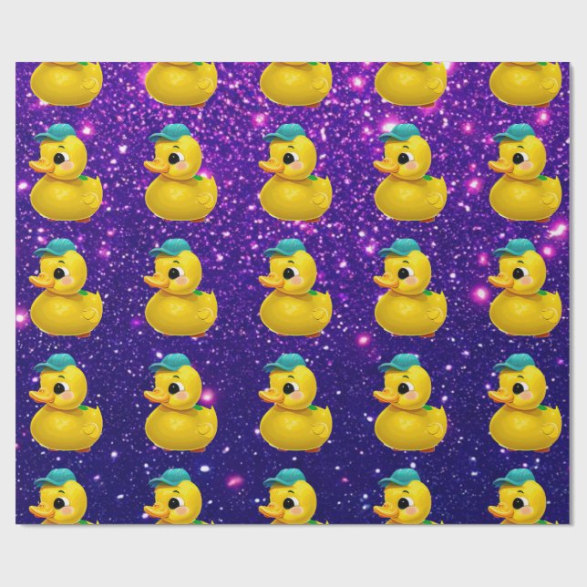 Rubber Duck Cute Charming Themed Inspired  Wrapping Paper (Flat)
