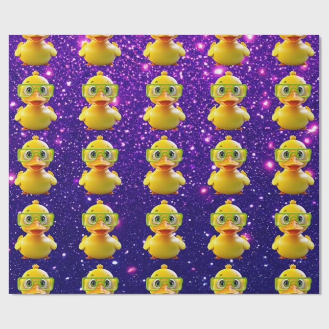 Rubber Duck Cute Charming Themed Inspired  Wrapping Paper (Flat)