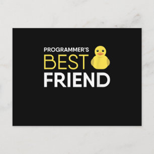 Rubber Duck Debugging Programmers Best Friend Announcement Postcard