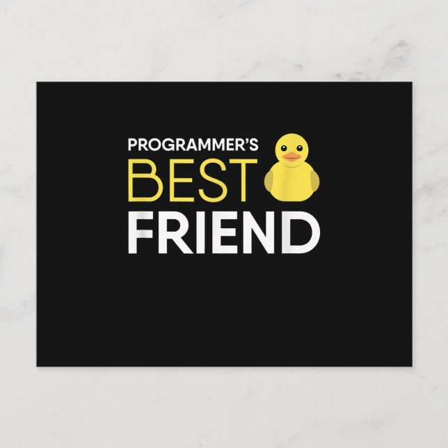 Rubber Duck Debugging Programmers Best Friend Invitation Postcard (Front)