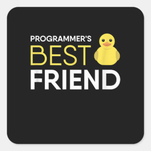 Rubber Duck Debugging Programmers Best Friend Square Sticker