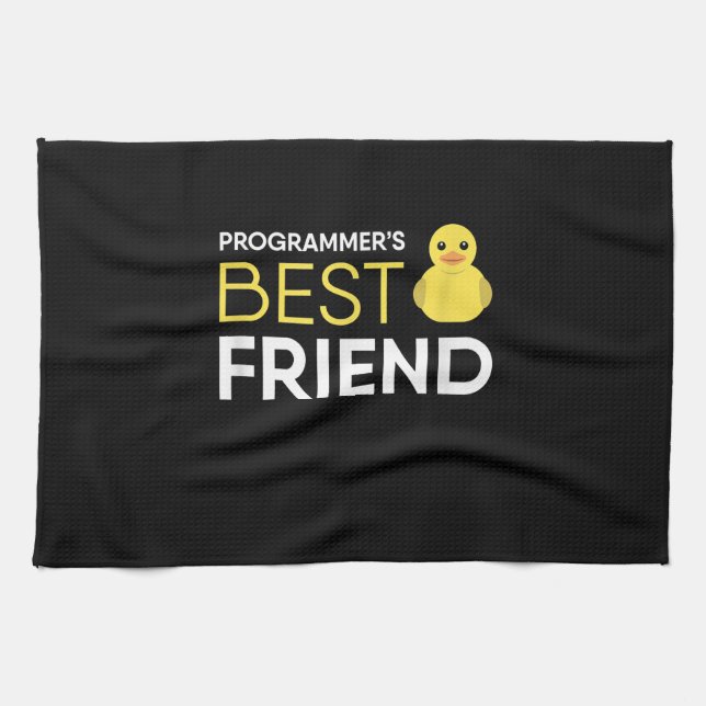 Rubber Duck Debugging Programmers Best Friend Tea Towel (Horizontal)