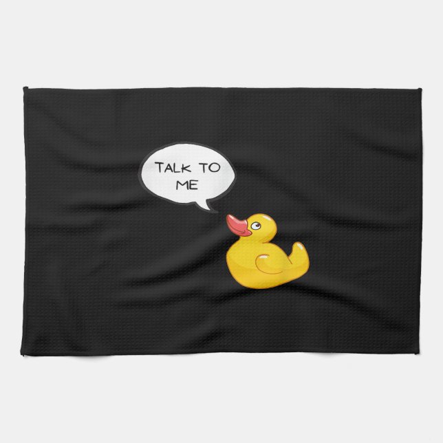 Rubber Duck Debugging Tea Towel (Horizontal)