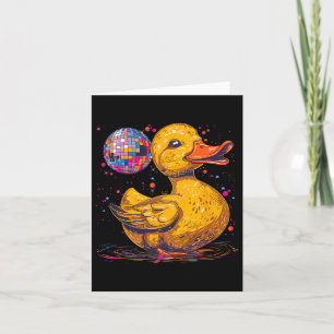 Rubber Duck Disco Ball Artwork Dancing Rubber Duck Card