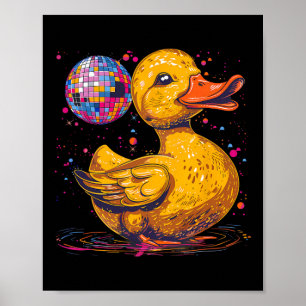 Rubber Duck Disco Ball Artwork Dancing Rubber Duck Poster