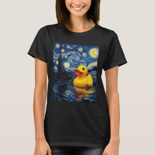 Rubber Duck Duckie Ducky Van Gogh Style Starry Nig T-Shirt