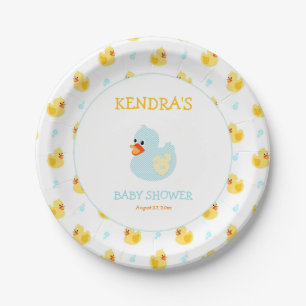 Rubber Duck Ducky Gender Neutral Paper Plate