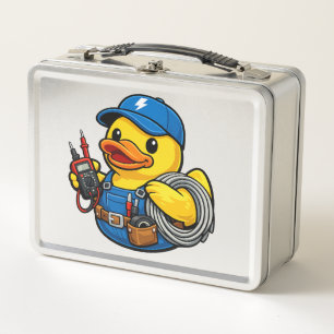 Rubber Duck Electrician Metal Lunch Box