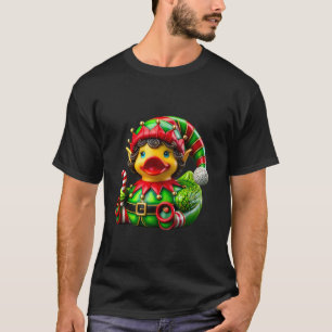 Rubber Duck Elf Christmas Xmas Ducky Women Girls T-Shirt
