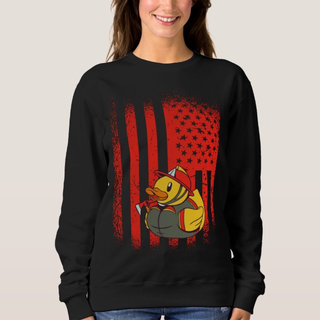 Rubber Duck Firefighter Kids Boys Girls US Ducky 4 Sweatshirt (Front)