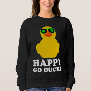 Rubber Duck Four Leaf Clover Sunglasses St Patrick Sweatshirt