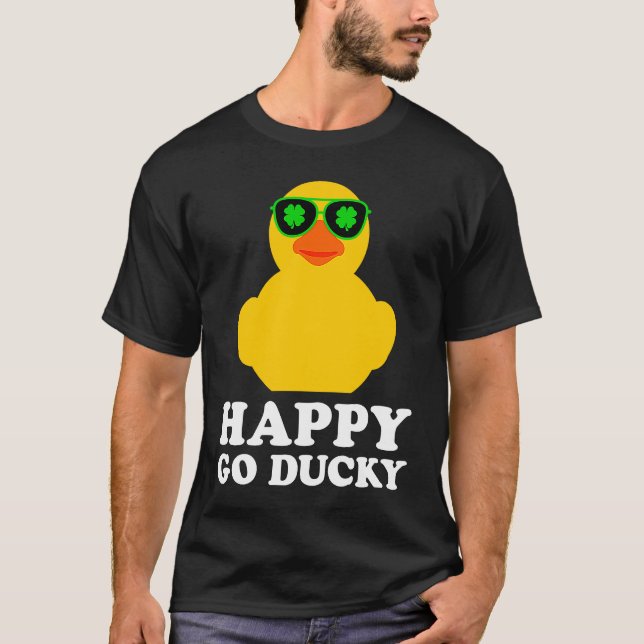Rubber Duck Four Leaf Clover Sunglasses St Patrick T-Shirt (Front)