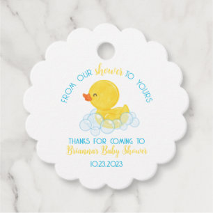 Rubber Duck From Our Shower to Yours Baby Shower Favour Tags