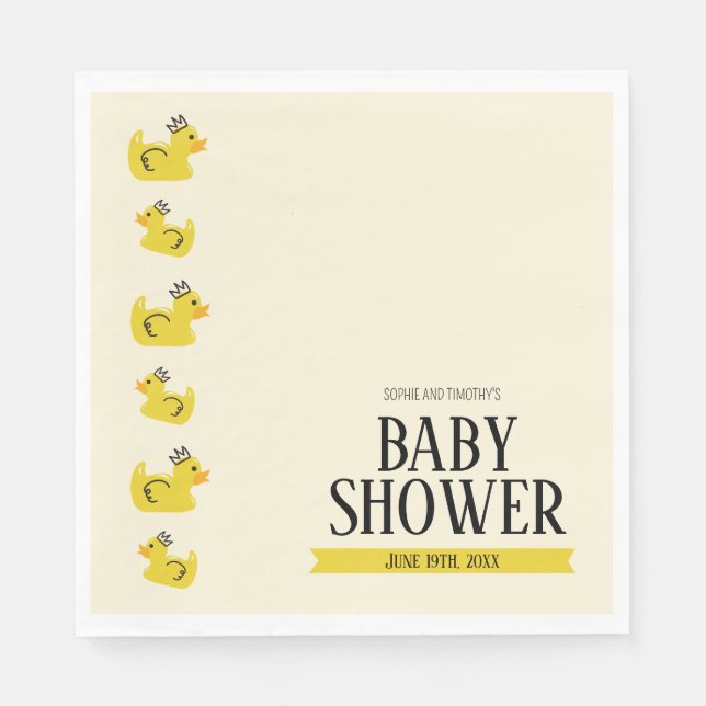 Rubber Duck Gender Neutral Couples Baby Shower Napkin (Front)