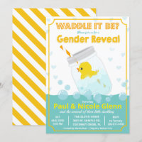 Rubber Duck Gender Reveal Party Invitation