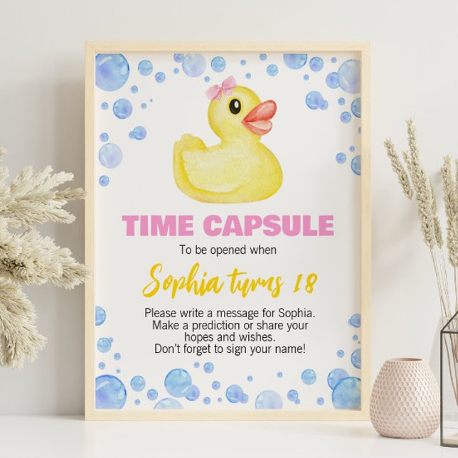 Rubber Duck Girl Birthday Time Capsule Sign (Creator Uploaded)