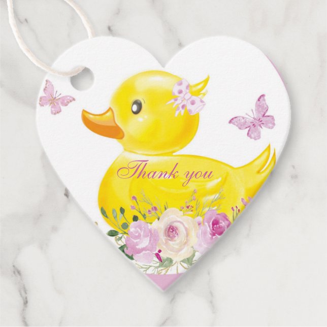 RUBBER DUCK GIRL Favour Tags (Front)
