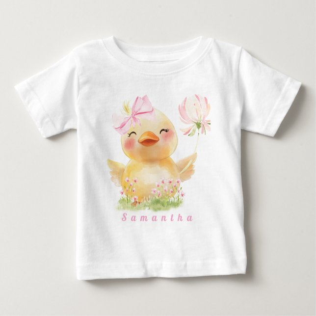 RUBBER DUCK Girl First  Birthday T-Shirt Baby (Front)